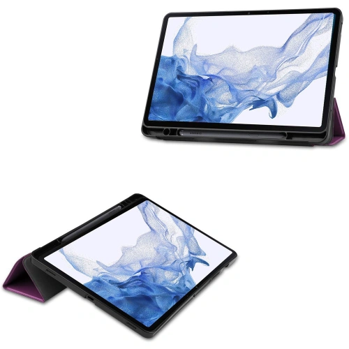 Etui Bizon Case Tab Lizard do Samsung Galaxy Tab S8 / S7 ciemnofioletowe