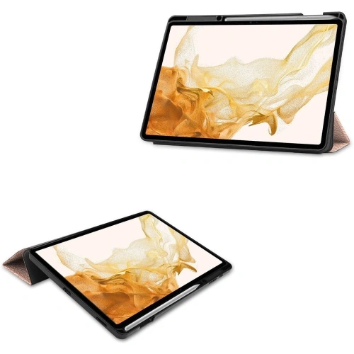 Etui Bizon Case Tab Lizard do Samsung Galaxy Tab S8 Plus / S7 Plus różowozłote