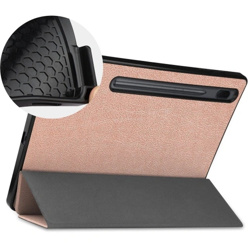 Etui Bizon Case Tab Lizard do Samsung Galaxy Tab S8 Plus / S7 Plus różowozłote