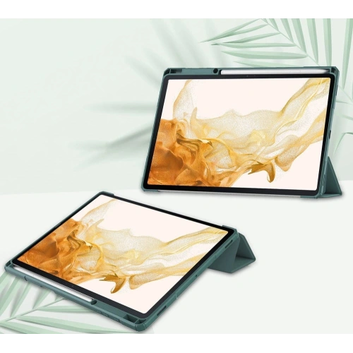 Etui Bizon Case Tab Clear Matt do Samsung Galaxy Tab S8 Plus / S7 Plus / S7 FE ciemnozielone