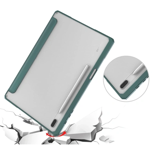 Etui Bizon Case Tab Clear Matt do Samsung Galaxy Tab S8 Plus / S7 Plus / S7 FE ciemnozielone