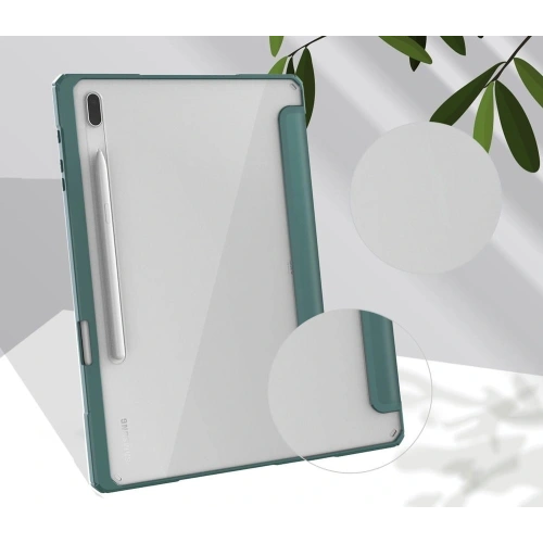 Etui Bizon Case Tab Clear Matt do Samsung Galaxy Tab S8 Plus / S7 Plus / S7 FE ciemnozielone