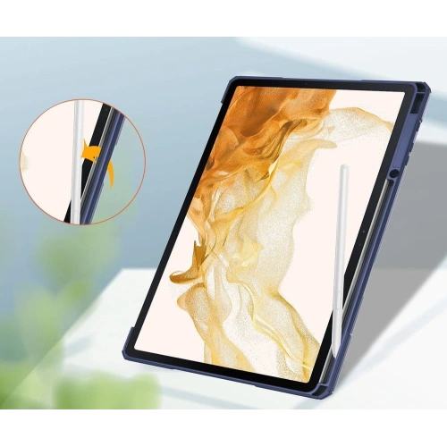 Etui Bizon Case Tab Clear Matt do Samsung Galaxy Tab S8 Plus / S7 Plus / S7 FE granatowe