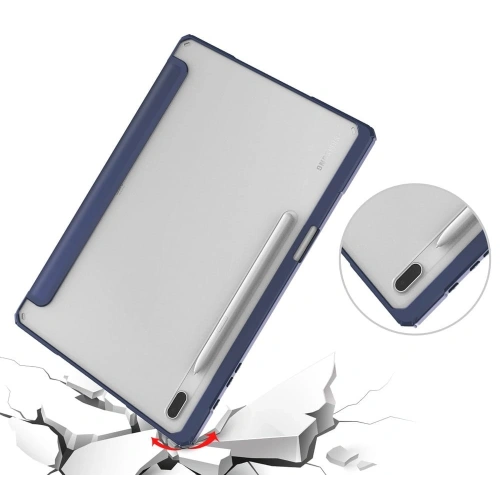 Etui Bizon Case Tab Clear Matt do Samsung Galaxy Tab S8 Plus / S7 Plus / S7 FE granatowe