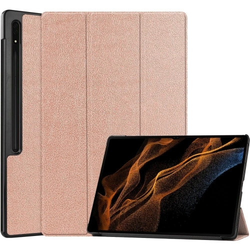 Etui Bizon Case Tab Croc do Samsung Galaxy Tab S8 Ultra różowozłote