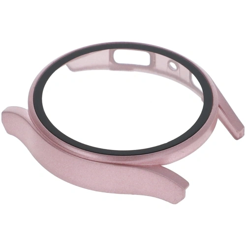 Etui Bizon Case+Glass do Samsung Galaxy Watch FE / 5 / 4 40mm metaliczny róż