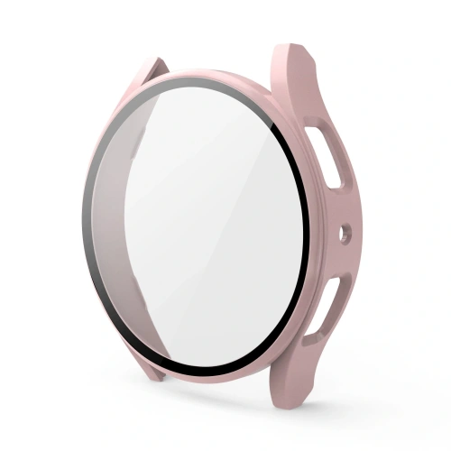 Etui Bizon Case+Glass do Samsung Galaxy Watch FE / 5 / 4 40mm metaliczny róż