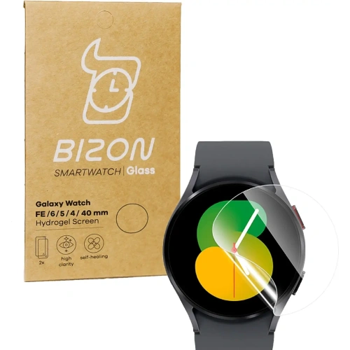Folia hydrożelowa na ekran Bizon Glass Hydrogel Samsung Galaxy Watch FE / 6 / 5 / 4 40mm [2 PACK]