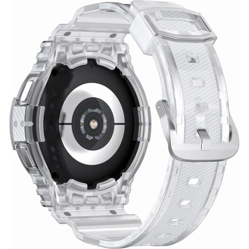 Etui z paskiem Bizon Strap + Case Watch Action do Samsung Galaxy Watch 4 / 5 40 mm przezroczyste