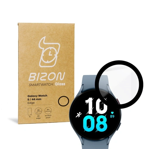 Szkło hybrydowe Bizon Glass Edge do Samsung Galaxy Watch 5 / 6 44 mm czarne