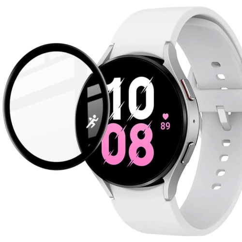 Szkło hybrydowe Bizon Glass Edge do Samsung Galaxy Watch 5 / 6 44 mm czarne