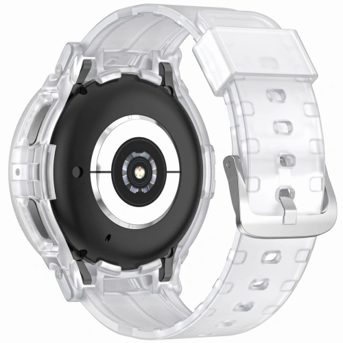 Etui z paskiem Bizon Strap + Case Watch Action Pro do Samsung Galaxy Watch 5 Pro 45 mm przezroczyste
