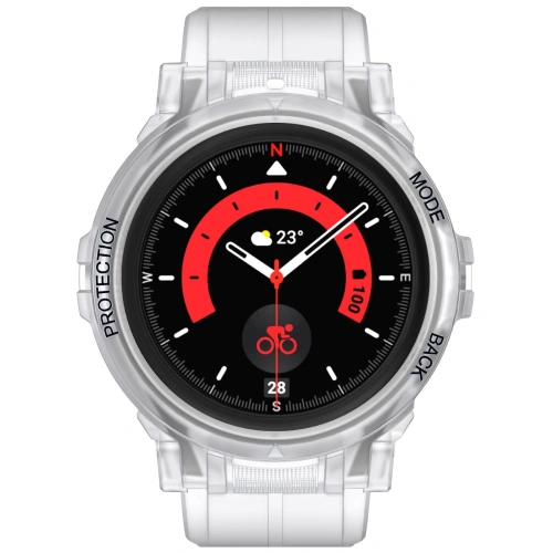 Etui z paskiem Bizon Strap + Case Watch Action Pro do Samsung Galaxy Watch 5 Pro 45 mm przezroczyste