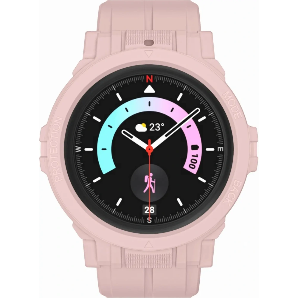 Hurtownia GSM - Etui z paskiem Bizon Strap + Case Watch Action Pro do Samsung Galaxy Watch 5 Pro 45 mm jasnoróżowe - BIZ1809 - {ean13} - Hurt