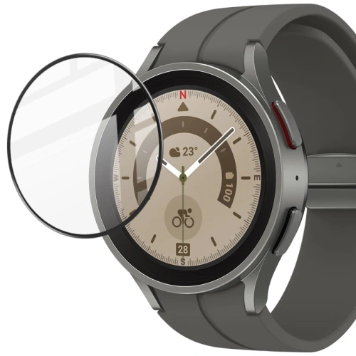 Szkło hybrydowe Bizon Glass Edge do Samsung Galaxy Watch 5 Pro 45 mm czarne