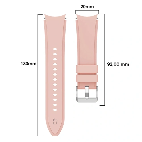 Pasek Bizon Strap Watch Silicone Pro do Samsung Galaxy Watch 20 mm jasnoróżowy