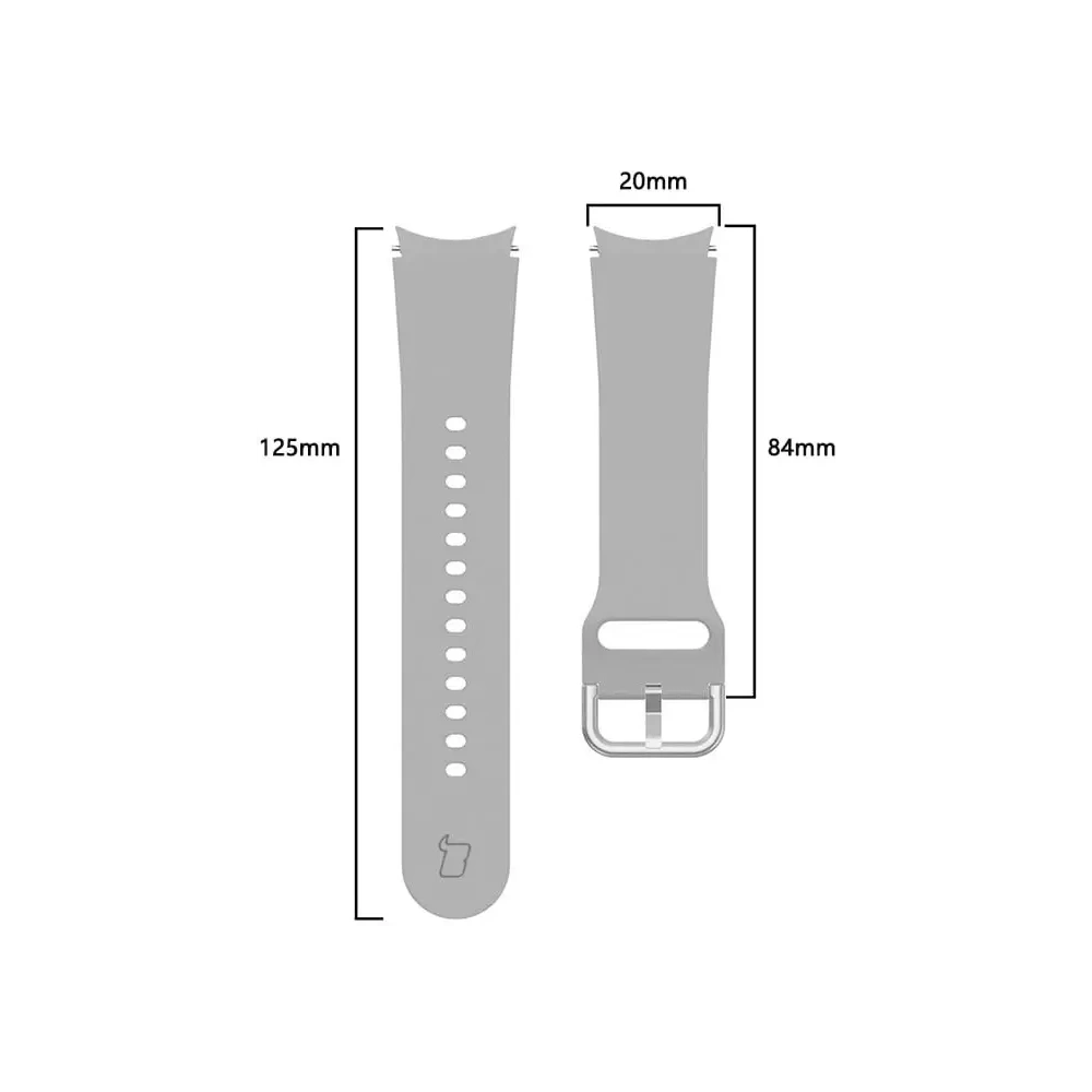 Hurtownia GSM - Pasek Bizon Strap Watch Silicone do Samsung Galaxy Watch 20 mm jasnoszary - BIZ1818 - {ean13} - Hurt