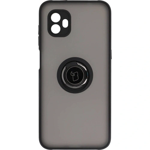 Etui z uchwytem na palec Bizon Case Hybrid Ring do Samsung Galaxy Xcover6 przydymione z czarną ramką