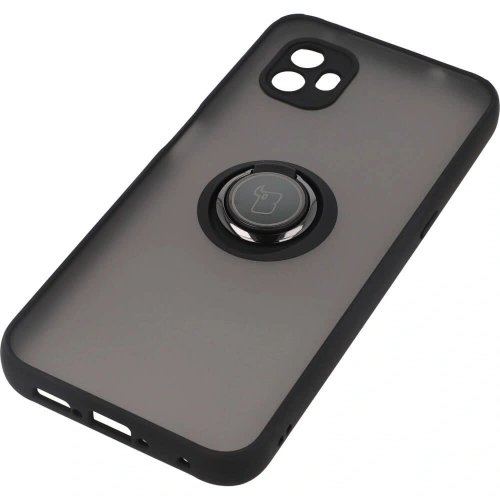 Etui z uchwytem na palec Bizon Case Hybrid Ring do Samsung Galaxy Xcover6 przydymione z czarną ramką