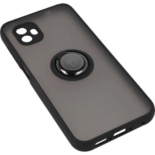 Etui z uchwytem na palec Bizon Case Hybrid Ring do Samsung Galaxy Xcover6 przydymione z czarną ramką