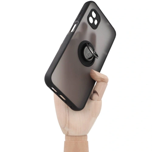Etui z uchwytem na palec Bizon Case Hybrid Ring do Samsung Galaxy Xcover6 przydymione z czarną ramką