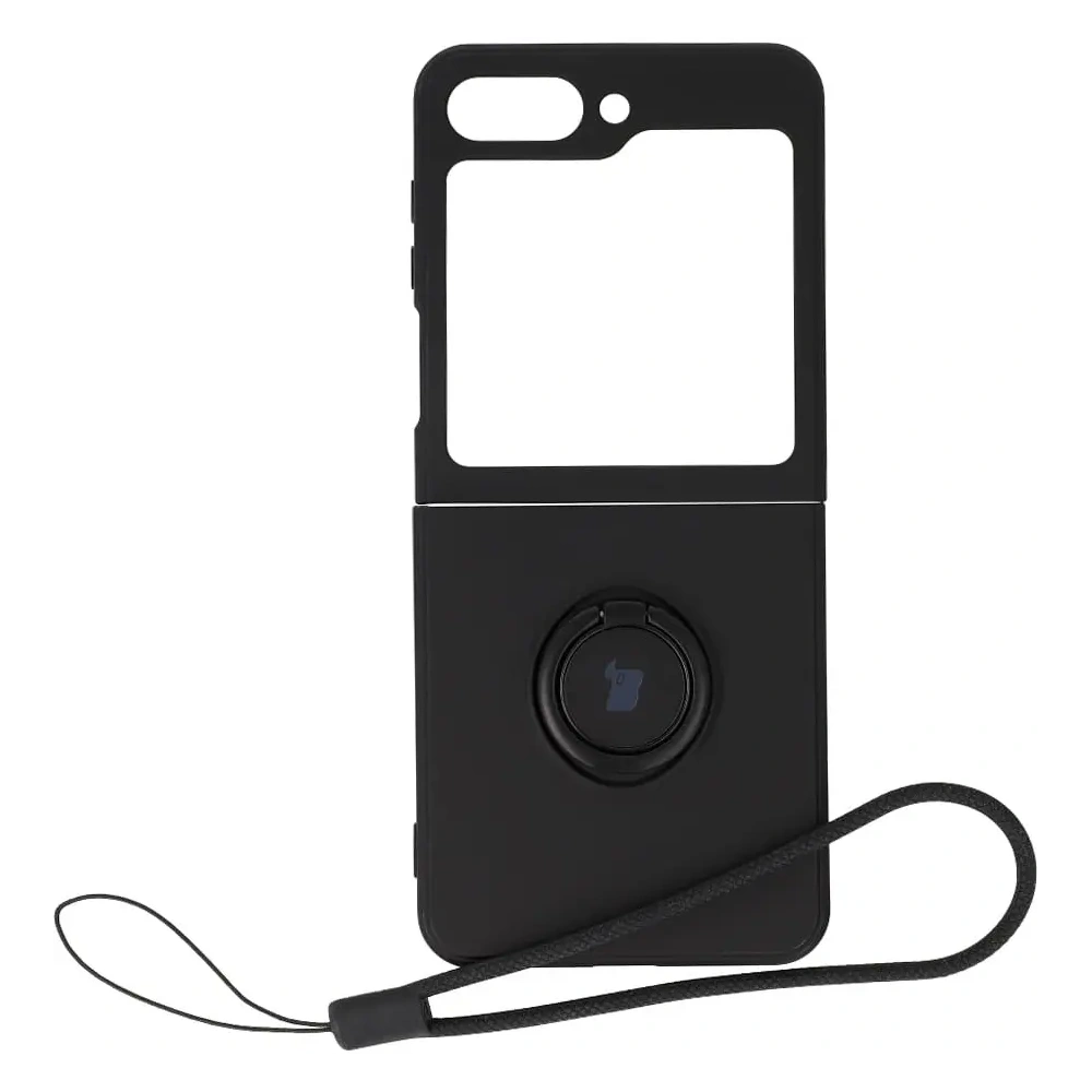 Hurtownia GSM - Bizon Case Silicone Ring Sq Samsung Galaxy Z Flip5 negru - BIZ1831 - {ean13} - Hurt