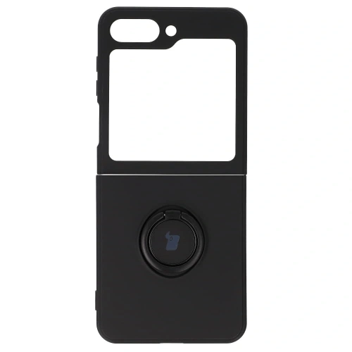 Etui Bizon Case Silicone Ring Sq do Samsung Galaxy Z Flip5 czarne