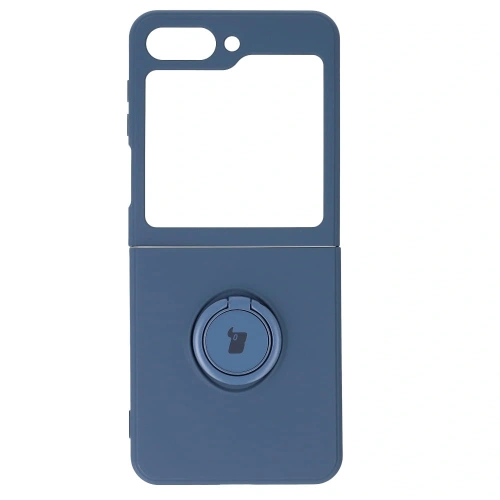 Etui Bizon Case Silicone Ring Sq do Samsung Galaxy Z Flip5 granatowe