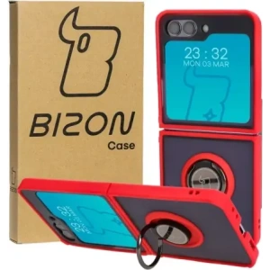 Hurtownia GSM - Bizon Case Hybrid Ring Samsung Galaxy Z Flip5 rauchig mit einem roten Rahmen - BIZ1833 - {ean13} - Hurt