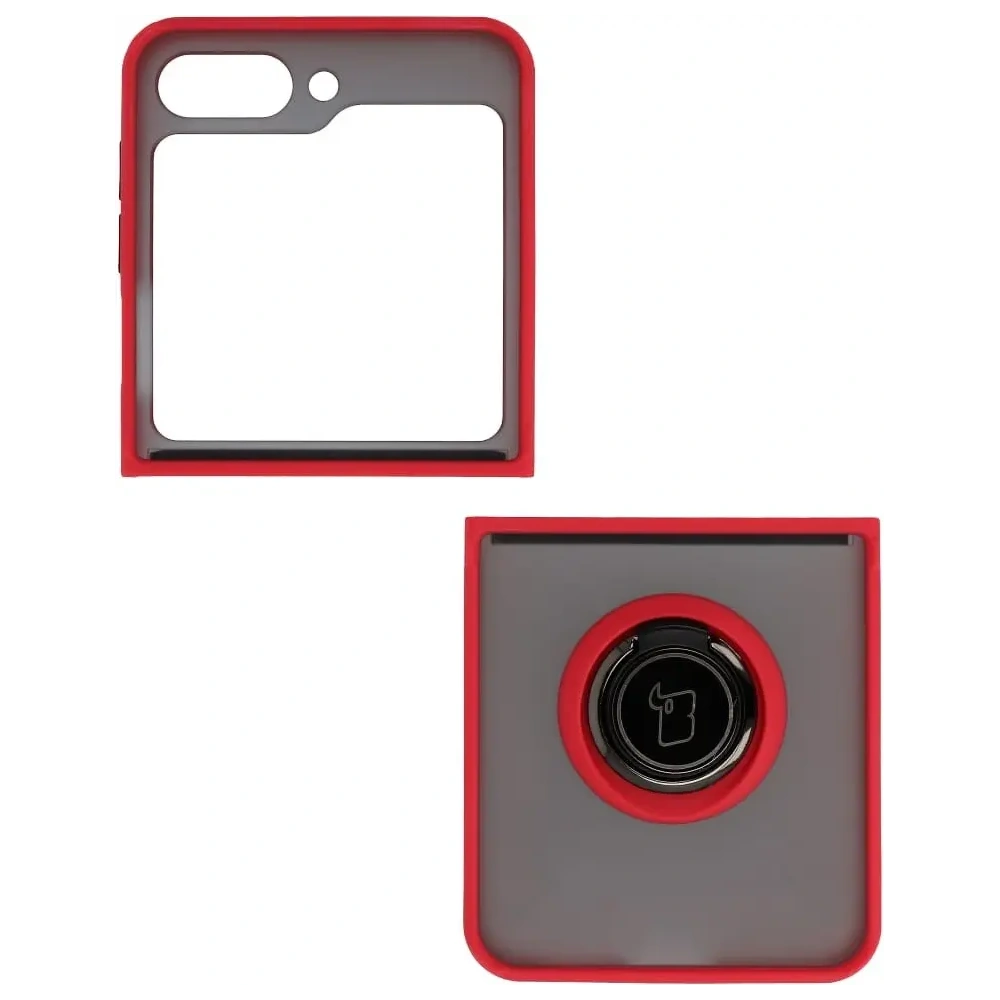 Hurtownia GSM - Bizon Case Hybrid Ring Samsung Galaxy Z Flip5 rauchig mit einem roten Rahmen - BIZ1833 - {ean13} - Hurt