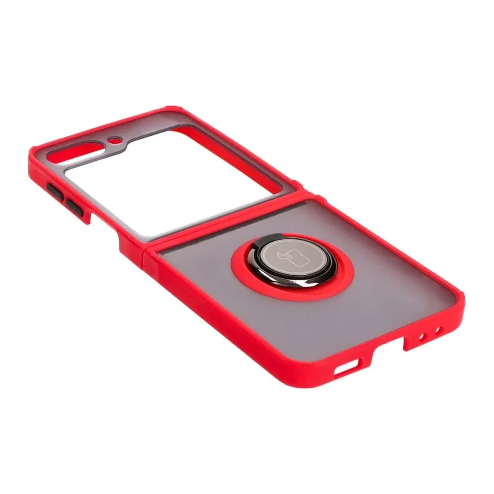 Hurtownia GSM - Bizon Case Hybrid Ring Samsung Galaxy Z Flip5 rauchig mit einem roten Rahmen - BIZ1833 - {ean13} - Hurt