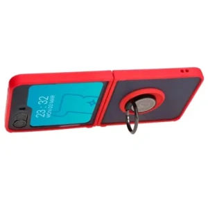 Hurtownia GSM - Bizon Case Hybrid Ring Samsung Galaxy Z Flip5 rauchig mit einem roten Rahmen - BIZ1833 - {ean13} - Hurt