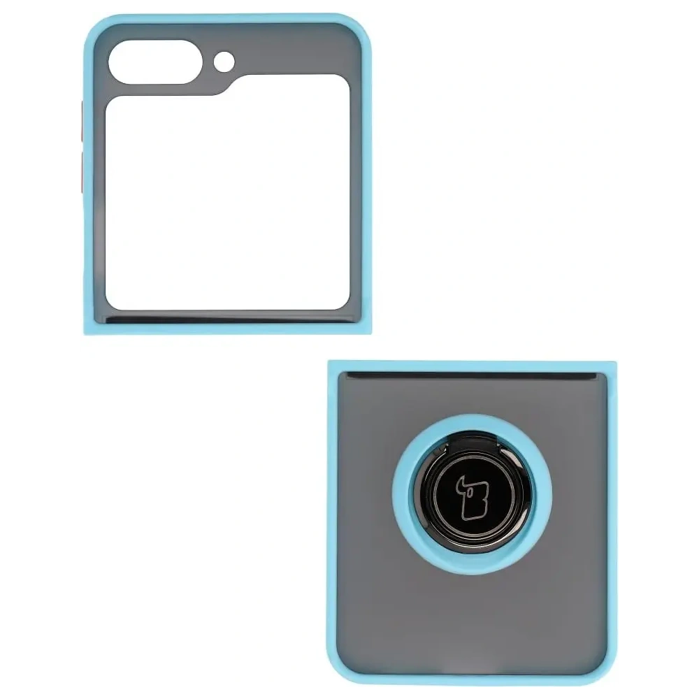 Hurtownia GSM - Bizon Case Hybrid Ring Samsung Galaxy Z Flip5 fumuriu cu un cadru albastru deschis - BIZ1834 - {ean13} - Hurt