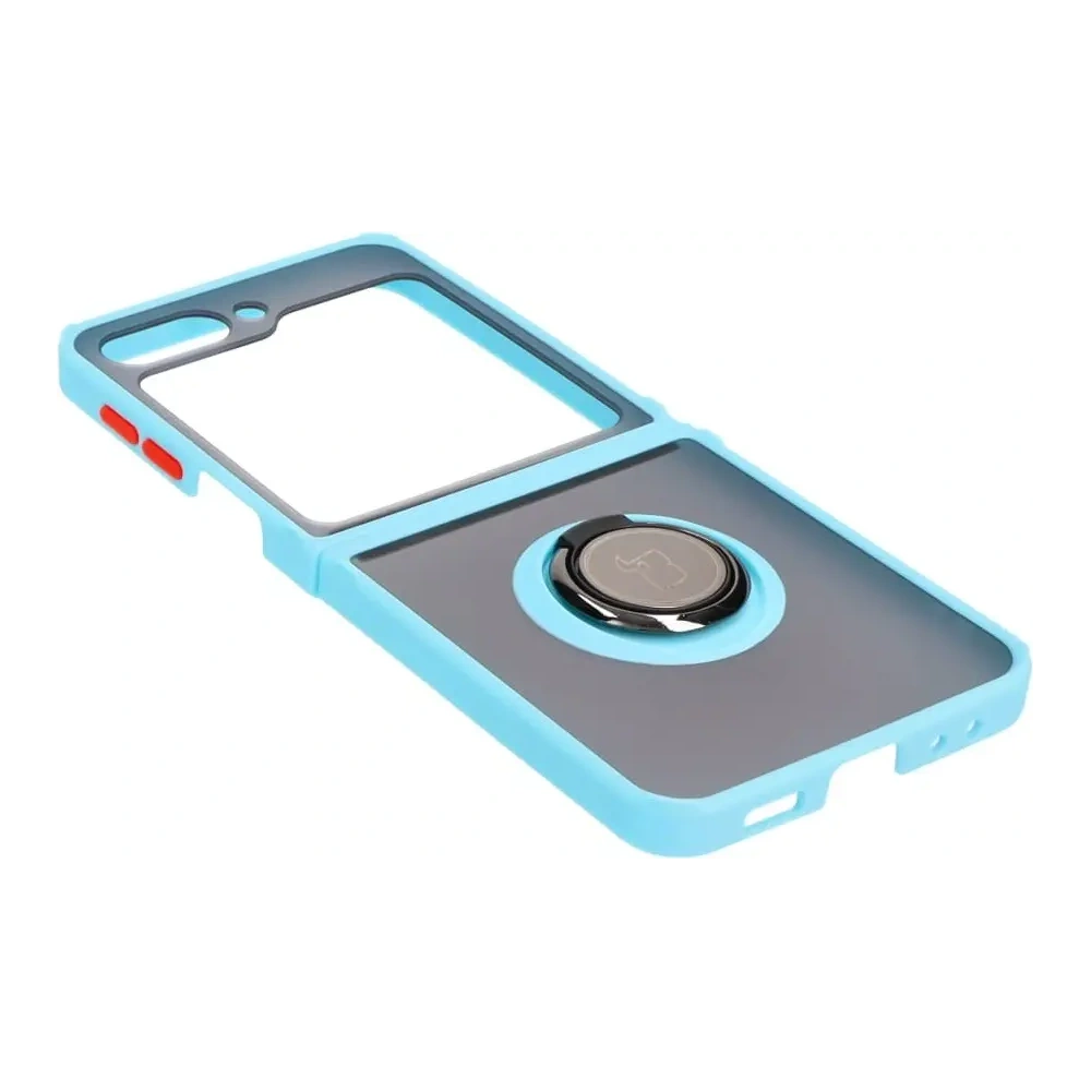 Hurtownia GSM - Bizon Case Hybrid Ring Samsung Galaxy Z Flip5 fumuriu cu un cadru albastru deschis - BIZ1834 - {ean13} - Hurt