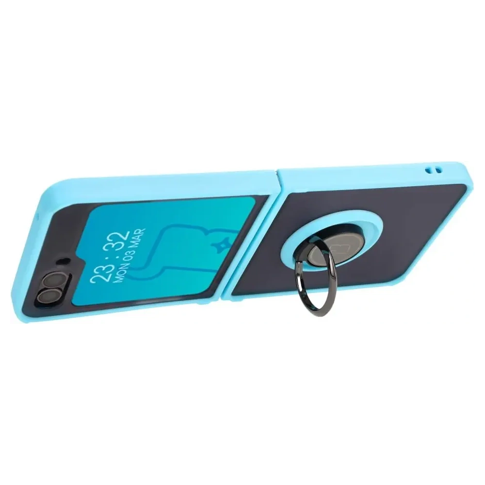 Hurtownia GSM - Bizon Case Hybrid Ring Samsung Galaxy Z Flip5 fumuriu cu un cadru albastru deschis - BIZ1834 - {ean13} - Hurt