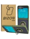 Bizon Case Hybrid Ring Samsung Galaxy Z Flip5 rauchig mit einem grünen Rahmen