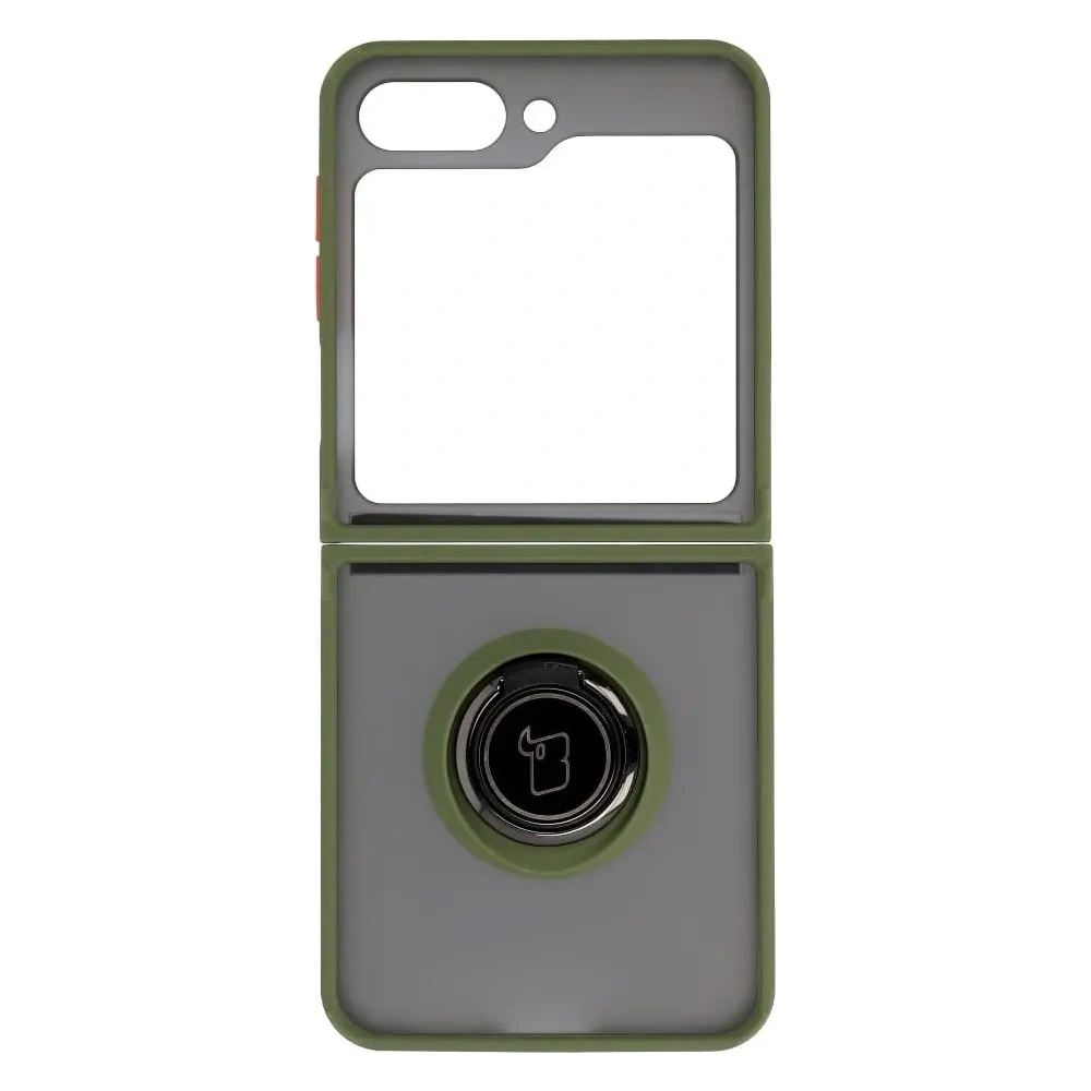 Hurtownia GSM - Bizon Case Hybrid Ring Samsung Galaxy Z Flip5 rauchig mit einem grünen Rahmen - BIZ1835 - {ean13} - Hurt