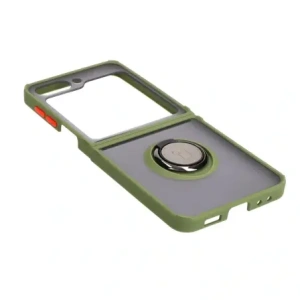 Hurtownia GSM - Bizon Case Hybrid Ring Samsung Galaxy Z Flip5 rauchig mit einem grünen Rahmen - BIZ1835 - {ean13} - Hurt