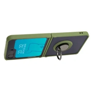 Hurtownia GSM - Bizon Case Hybrid Ring Samsung Galaxy Z Flip5 rauchig mit einem grünen Rahmen - BIZ1835 - {ean13} - Hurt