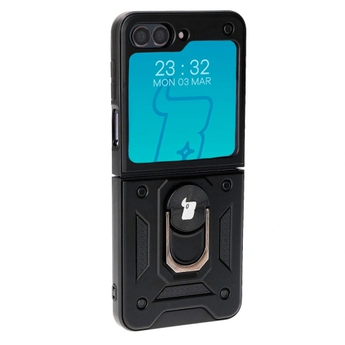 Etui Bizon Case Shield Ring do Samsung Galaxy Z Flip5 czarne