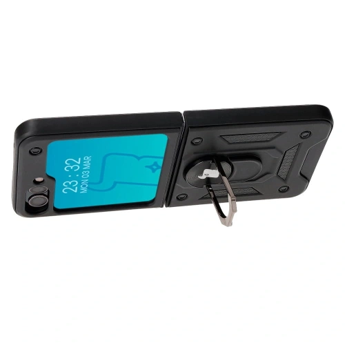 Etui Bizon Case Shield Ring do Samsung Galaxy Z Flip5 czarne
