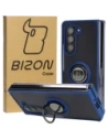 Bizon Case Hybrid Ring Samsung Galaxy Z Fold5 smoky with a navy blue frame