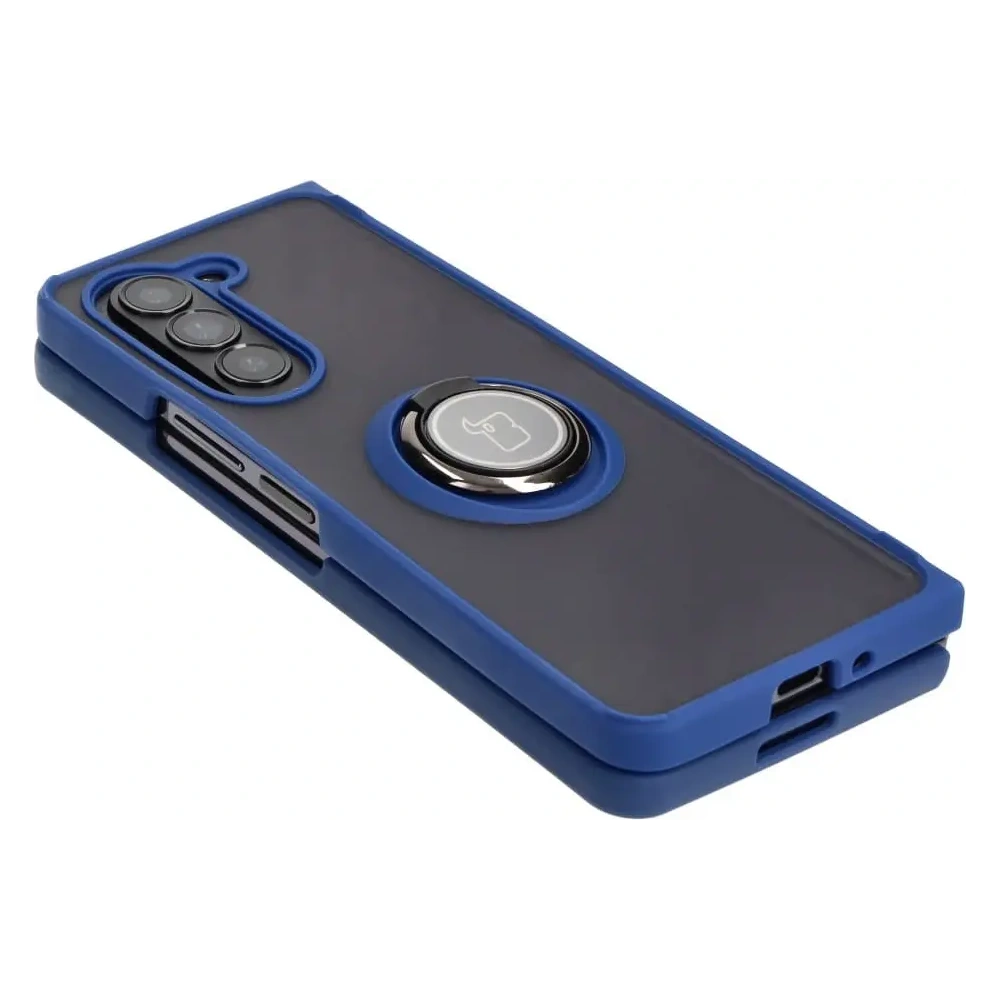 Hurtownia GSM - Etui z uchwytem na palec Bizon Case Hybrid Ring do Samsung Galaxy Z Fold5 przydymione z granatową ramką - BIZ1842 - {ean13} - Hurt