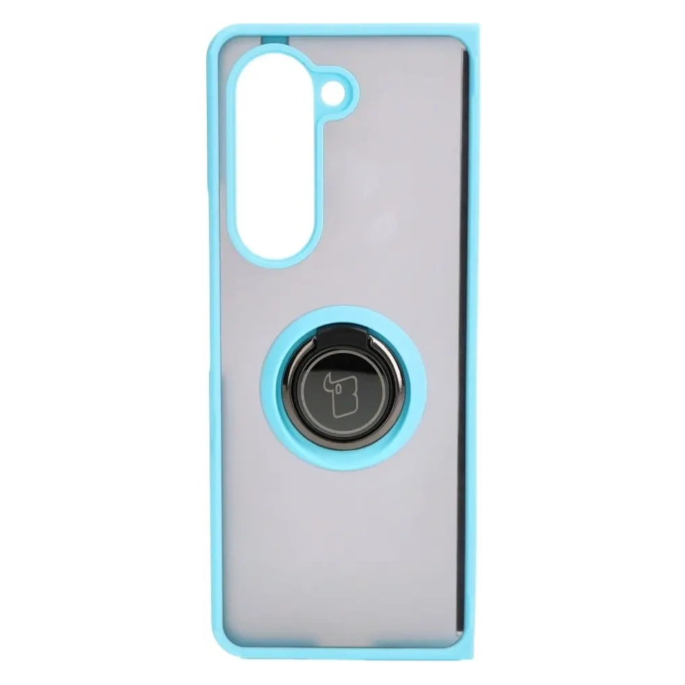 Wholesale Bizon Case Hybrid Ring Samsung Galaxy Z Fold5 smoky with a light blue frame - BIZ1843 - {ean13} - Hurt