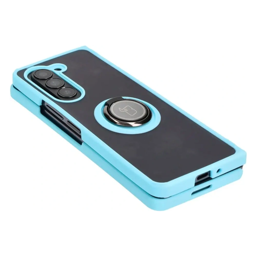 Hurtownia GSM - Bizon Case Hybrid Ring Samsung Galaxy Z Fold5 fumuriu cu un cadru bleu deschis - BIZ1843 - {ean13} - Hurt