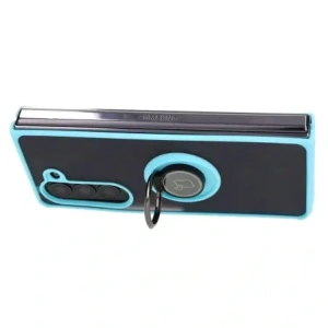 Wholesale Bizon Case Hybrid Ring Samsung Galaxy Z Fold5 smoky with a light blue frame - BIZ1843 - {ean13} - Hurt