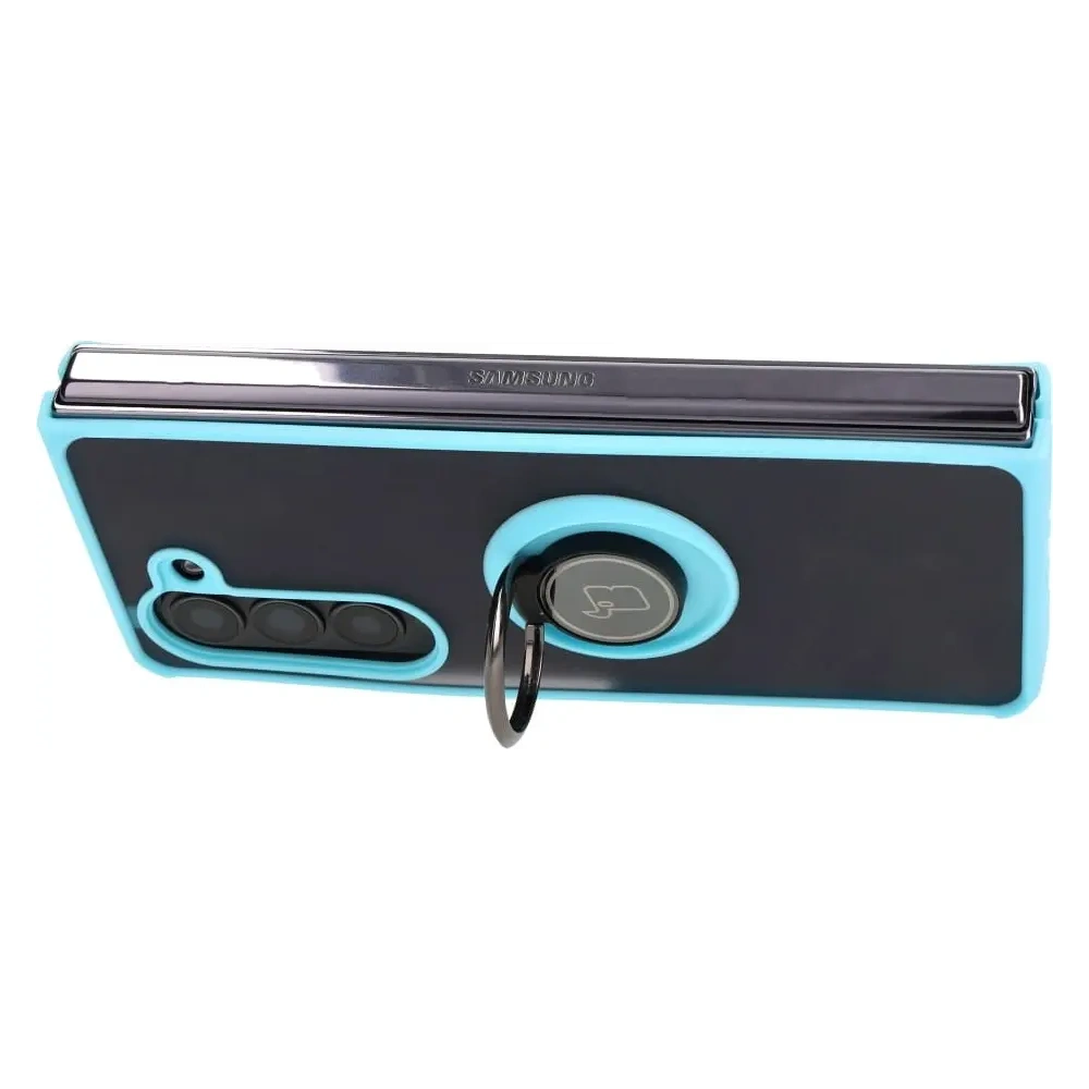 Hurtownia GSM - Etui z uchwytem na palec Bizon Case Hybrid Ring do Samsung Galaxy Z Fold5 przydymione z jasnoniebieską ramką - BIZ1843 - {ean13} - Hurt