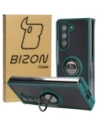 Bizon Case Hybrid Ring Samsung Galaxy Z Fold5 smoky with a dark green frame