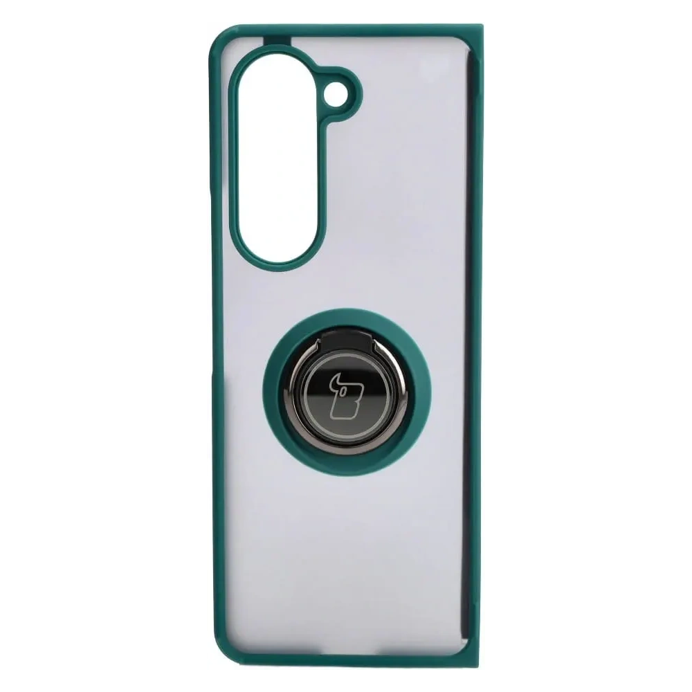 Hurtownia GSM - Etui z uchwytem na palec Bizon Case Hybrid Ring do Samsung Galaxy Z Fold5 przydymione z ciemnozieloną ramką - BIZ1844 - {ean13} - Hurt