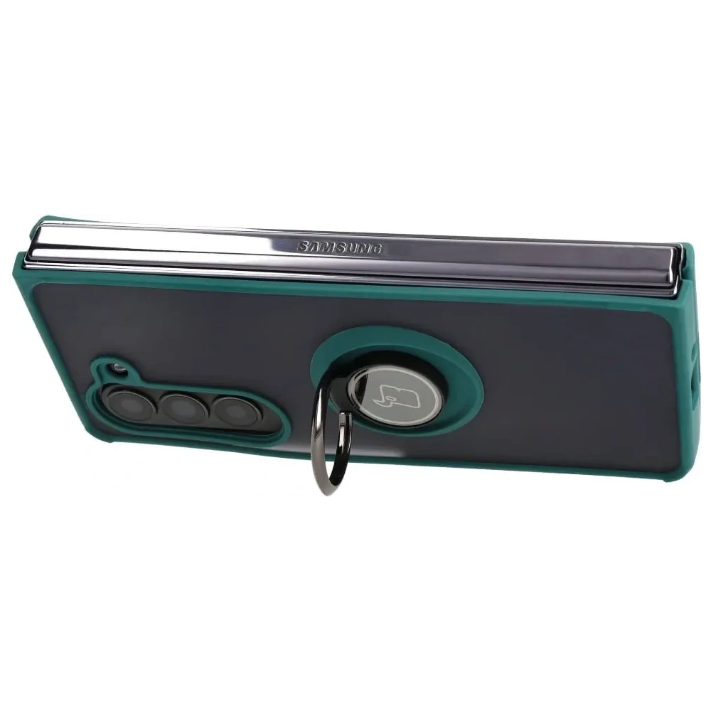 Hurtownia GSM - Bizon Case Hybrid Ring Samsung Galaxy Z Fold5 fumuriu cu un cadru verde închis - BIZ1844 - {ean13} - Hurt
